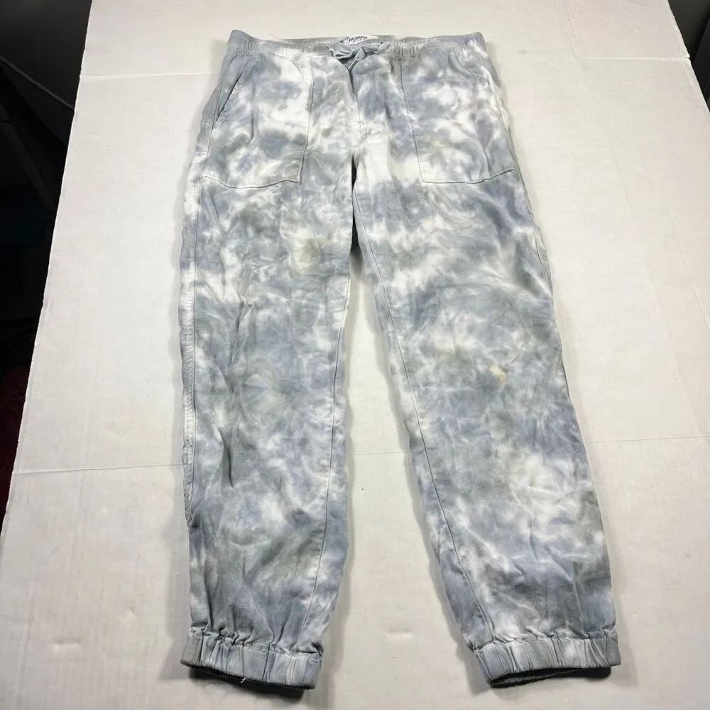 Hudson Tie Dye Jogger Pants Drawstring Laid Back Streetwear Stretch Comfort M